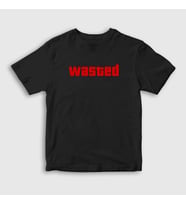 Presmono Unisex Çocuk Siyah Wasted Gta Grand Theft Auto T-Shirt 472977tt