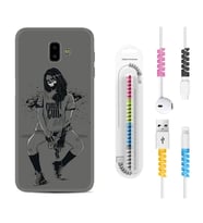 Samsung J6 Plus J7 Prime J7 Pro M20 Kılıf Kablo Koruma Spiral Silikon Purest Evil 1627