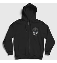 Presmono Unisex Siyah San Antonio A Perfect Circle Fermuarlı Kapüşonlu Sweatshirt 455820tt