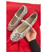 Kitty Pul Detaylı Tokalı Babet (Gümüş)