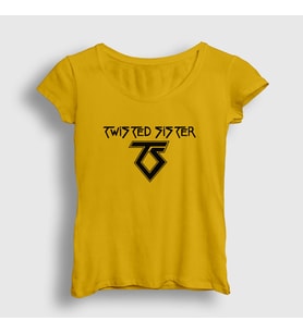 Presmono Kadın Sarı Logo V3 Twisted Sister T-Shirt 180129tt (Sarı)
