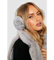 Kadın Peluş Kulaklık Yumuşak Kürklü Katlanabilir Kulak Isıtıcı Krem