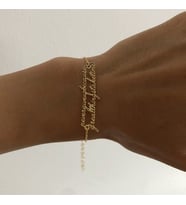 Kişiye Özel 925 Ayar Gümüş İstediğini Yazdır Bileklik (Gold)