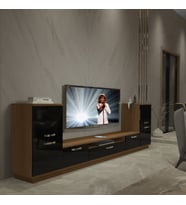 Decoraktiv Trio On2 Mdf Tv Ünitesi Tv Sehpası - Ceviz Siyah (Siyah - Ceviz)