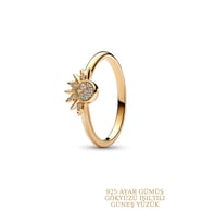 Elika Silver 925 Ayar Gümüş Gökyüzü Işıltılı Güneş Yüzük Ayarlanabilir