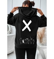 Unisex Design X Baskılı Sweatshirt (Siyah)