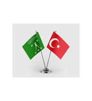 Barbaros Hayreddin Paşa ve Türkiye Bayrağı İkili Saten Masa Bayrağı Takımı