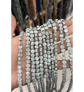 Hematit Taşı Kanallı Daire Kesim Yeşil 8x4mm Doğal Taş Dizi