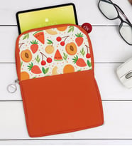 BK Gift Meyveler Tasarımlı Taşınabilir Koruyucu Tablet Kılıfı & Organizer Çanta - Turuncu-1
