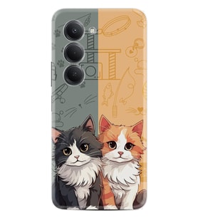 Xiaomi Redmi 15 Kılıf Boutique Baskılı Resimli İkiz Kediler Pcode -086