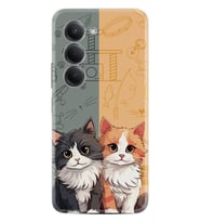 Xiaomi Redmi 15 Kılıf Boutique Baskılı Resimli İkiz Kediler Pcode -086