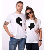Tshirthane Kalp Puzzle Sevgili Kombinleri Tshirt Kombini (Tek Ürün Fiyatıdır.)