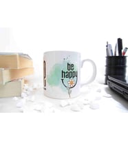 Bee Happy Temalı Özel Tasarım Baskılı Kupa Bardak 370 ml