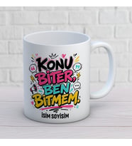 Kişiye Özel Çok Konuşan Tasarımlı Konu Biter Ben Bitmem İsimli Kupa