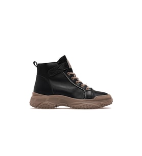 GUJA Kadın Deri Sneaker Bot 25k 25k310-5 Z Kömür