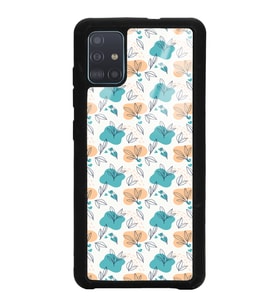 Samsung A51 Uyumlu Minik Yapraklar Tasarımlı Glossy Telefon Kılıfı