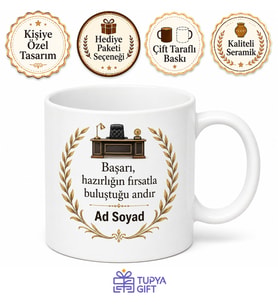 Terfi Edip Oda Değiştirenlere Yönetici Masası Başarı Plaketi Kupa Hediye Bardak