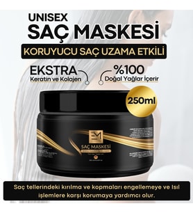 Unisex Hızlı Saç Uzama Etkili Onarıcı Doğal Yağlar Keratin Kolajen 250 Ml Saç Maskesi