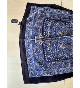 Miss İpek Life Zarif Paisley Desenli İpeksi Şal 70 x 180 (Lacivert-Mavi)