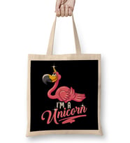 Adorable I m a Unicorn Flamingo Cute Animal Bez Çanta Uzun Saplı