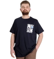 Mode XL Büyük Beden Erkek T-shirt AUTHENTIC 23140 Lacivert