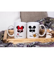 Mickey & Minnie Mouse Sevgili Çift Tasarımlı İkili Kupa Seti Kişiye Özel