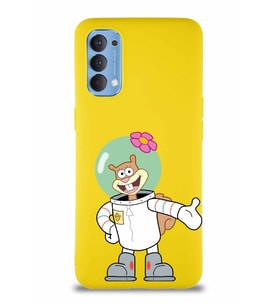 Oppo Reno 4 Soft Premier Kapak Sandy Tasarımlı Silikon Kılıf - Sarı (Şeffaf)