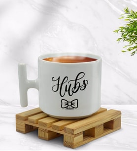 BK Gift Kişiye Özel Koca Tasarımlı T Kulplu Beyaz Middle Kupa Bardak-1
