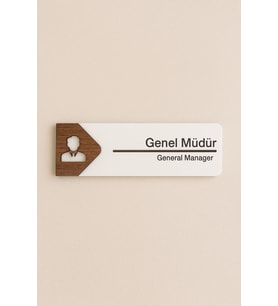 Lucena Genel Müdür Ofis Oda Kapı İsimliği Yönlendirme Tabelası Levhası Kişiselleştirilebilir