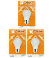 (3 Adet) Osaka 7W (50W) Beyaz Işık E27 Duylu (Kalın Duy) Led Ampul