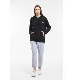 Süperlife Kadın Kapşonlu Regular Fit Baskılı İnce Sweatshirt SPR21K61 (Siyah)