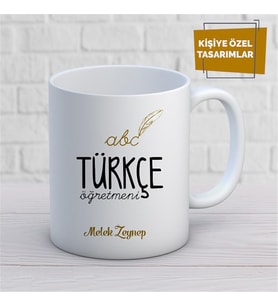 Kişiye Özel İsim Yazılabilir Türkçe Öğretmeni Kupa Bardak