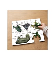 Askeri Araç Çeşitleri Tasarımlı 24 Parça Ahşap Çocuk Puzzle MPK1179