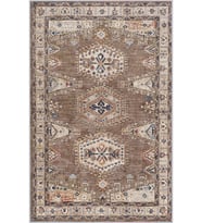 Eliana Home Baskılı, Yıkanabilir Kaymaz Taban Salon Halısı LNA1759 100x150 cm (Kahverengi)
