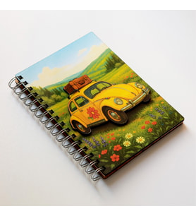 Spiralli Defter Ahşap Kapaklı, Renkli Baskı Parlak Laminasyon Boyutlu