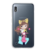 Samsung Galaxy A10   Kamera Korumalı  Kapak Vespagirl Tasarımlı  Şeffaf Kılıf