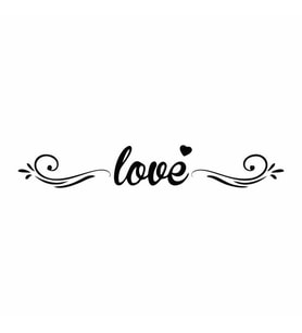 Love Yazısı Duvar Sticker Siyah 20x5 cm