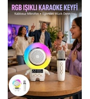 Karaoke Özellikli Astronot Bluetooth Hoparlör Kablosuz Mikrofonlu