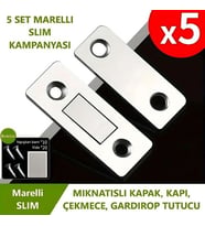 Marelli SLIM mıknatıslı kapak tutucu kapı, çekmece tutucu, çıt çıt 5 adet