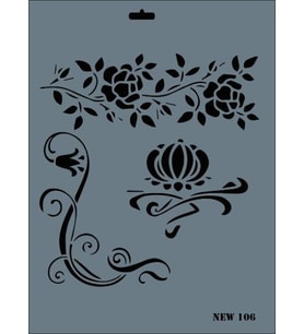 Rich New Seri N-106 Stencil 35x25 cm