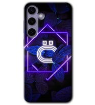 Galaxy S24 Plus Kılıf HD Desen Baskılı Kılıf - Dark Neon Yaprak Ö Harfi