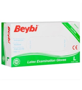Beybi Lateks Muayene Eldiveni Pudralı ( L ) 100 Adet