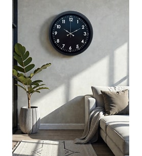 River World Duvar Saati 40 cm  Metal Pure Dark Black