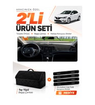 RENAULT MEGANE 4 (2016-2024) Uyumlu Torpido Örtüsü + Tay Tüyü Bagaj Çantası + Sticker Seti - Siyah