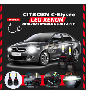 Citroen C-Elysee 2010-2023 Uzun Far Uyumlu Şimşek Etkili Led Xenon Light Series H1