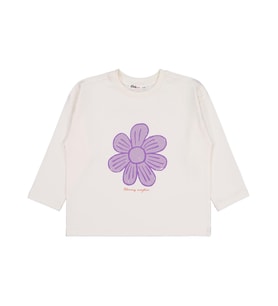 Civil Girls Büyük Çiçek Baskılı 2-5 Yaş Sweatshirt - Ekru