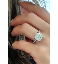 Sky Diamond 925ayar Gümüş Üzerine Beyaz Altın Kaplama Tek Taş Yüzük