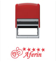 Yıldızlı Aferin Öğretmen Kaşesi (Kırmızı)