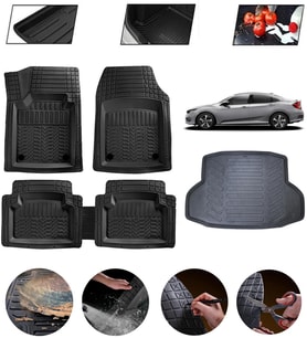 Honda Civic Sedan 2016-2021 Uyumlu Paspas Araca Özel Bagaj Havuzu MBS Siyah