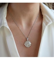 Okyanusun Kalbi Sky Diamond Gümüş Kolye